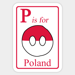P is for Polandball Sticker